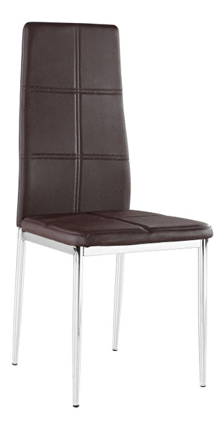 Jedálenská stolička Lera (hnedá + chróm)