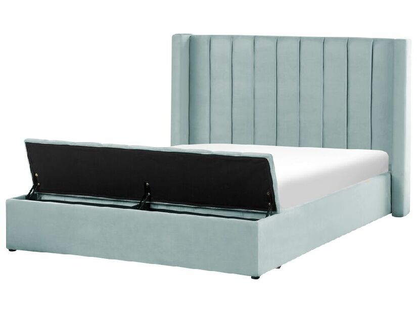 Manželská posteľ 160 cm Noya (mätová) (s roštom) (s úl. priestorom)