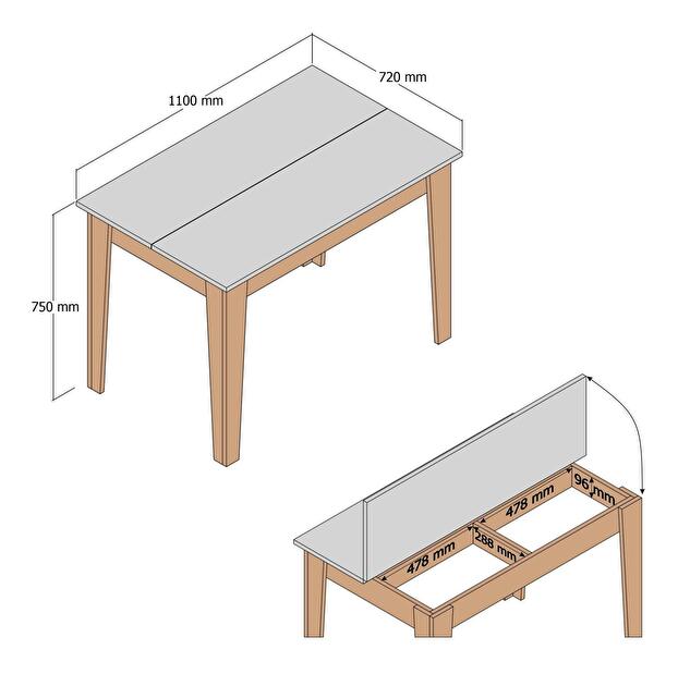 Jedálenský stôl (pre 4 osoby) Kloe (orech + antracit)