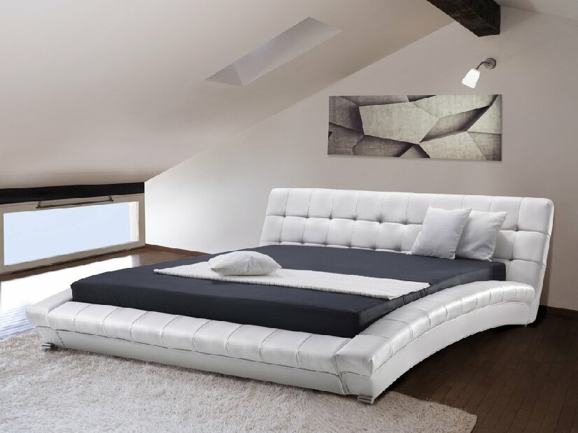 Manželská posteľ 160 cm LILLY (s roštom) (biela)