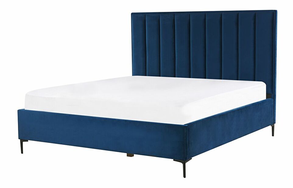 Manželská posteľ 180 cm SANAZA (modrá) (s roštom)