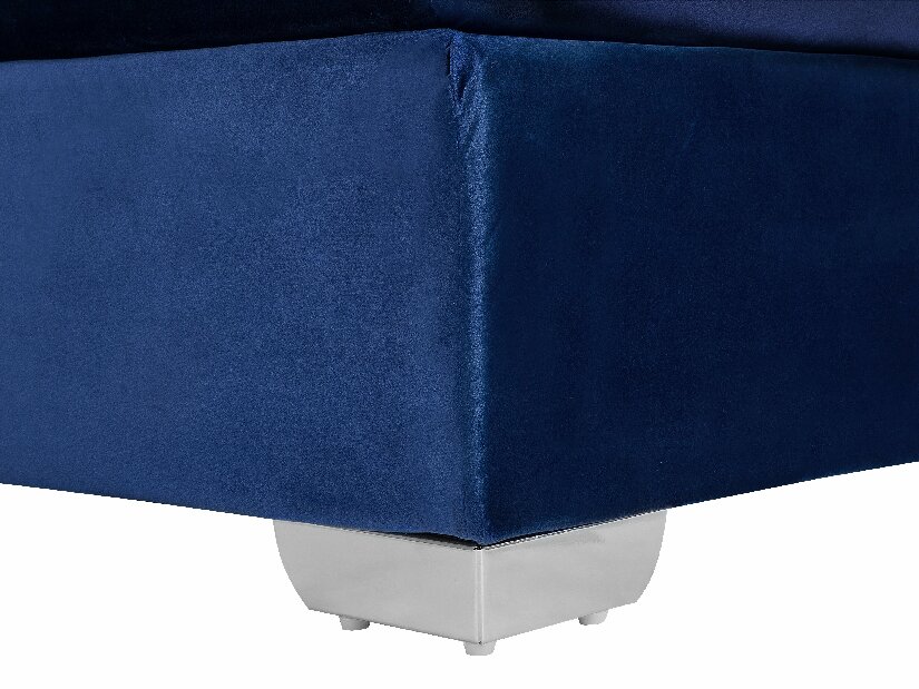 Manželská posteľ Boxspring 160 cm DUKE (s roštom a matracom) (modrá)