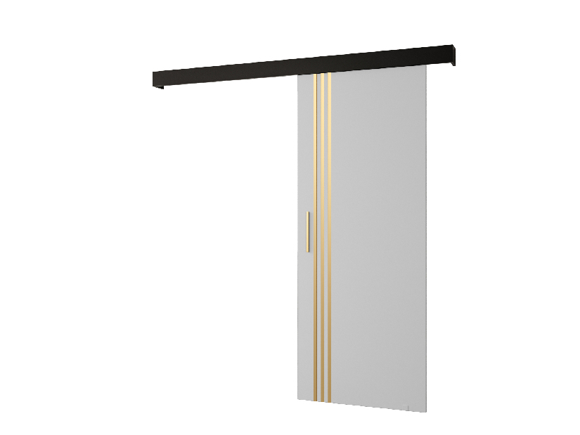 Posuvné dvere 90 cm Sharlene VI (biela matná + čierna matná + zlatá)