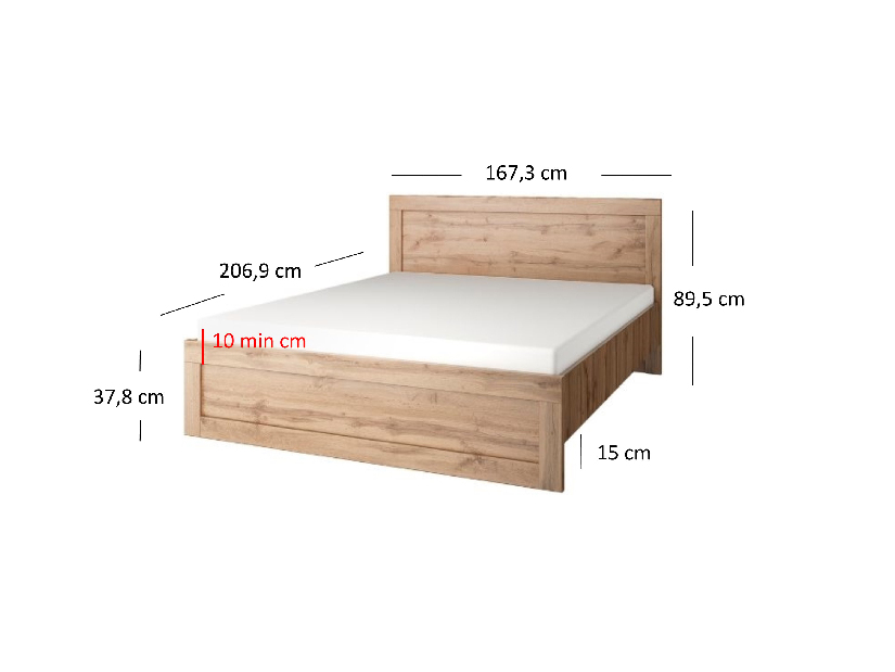 Manželská posteľ 160 cm Mirella (dub wotan) (s roštom)