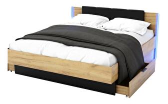 Manželská posteľ 160 cm Lewell (craft zlatý + čierna)