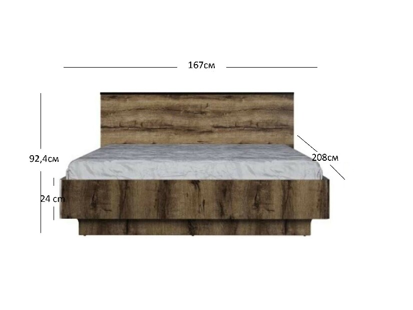 Manželská posteľ 160 cm Johnson (dub monastery + čierna) (s roštom)