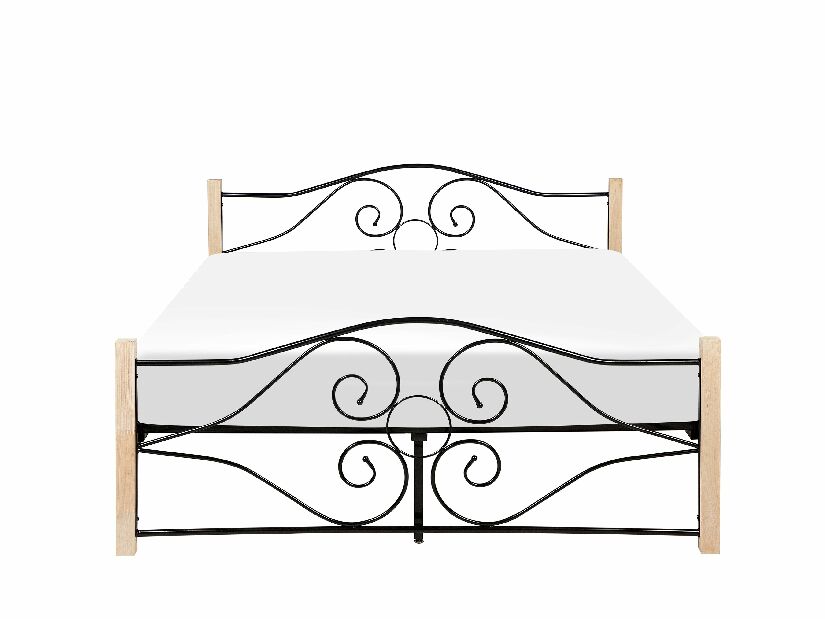 Manželská posteľ 180 cm FLANGE (s roštom) (čierna)