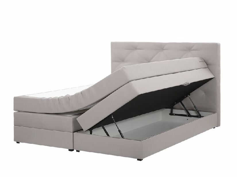 Kontinentálna posteľ 180 cm MILADY (sivá) (s matracom a úložným priestorom)