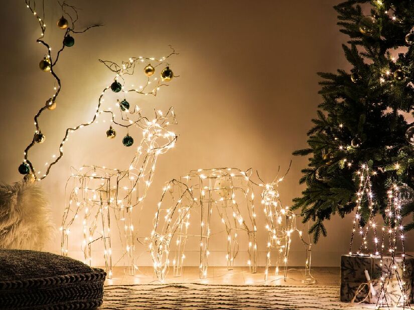 Set 2 ks LED dekorácia vianočné stromčeky Neiza (čierna)
