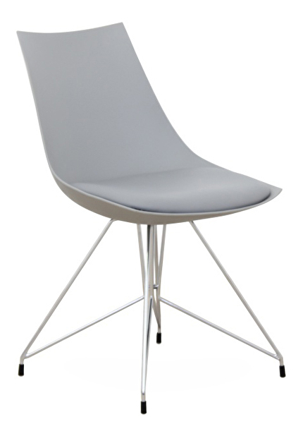 Jedálenská stolička Chrome (sivá + chróm)