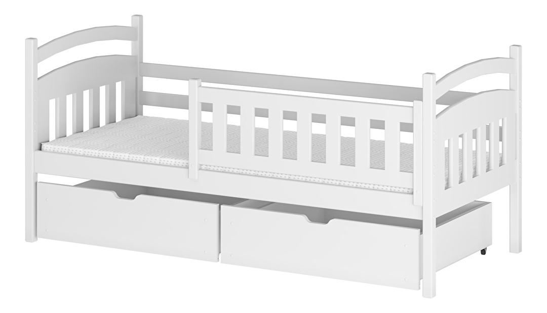 Detská posteľ 90 x 190 cm Tarra (s roštom a úl. priestorom) (biela)