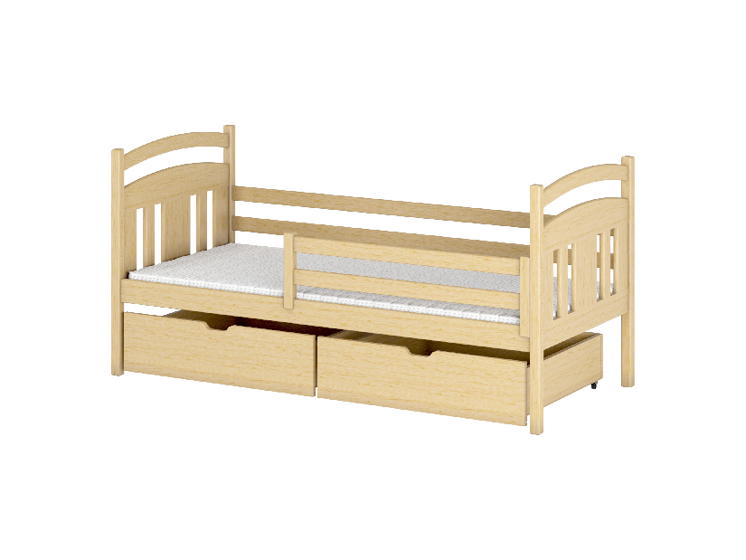 Detská posteľ 90 x 200 cm Kayla (s roštom a úl. priestorom) (borovica)