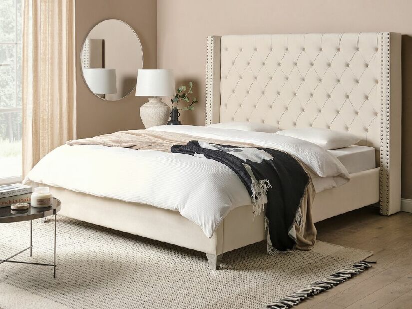 Manželská posteľ 160 cm Lubbka (biela) (s roštom)