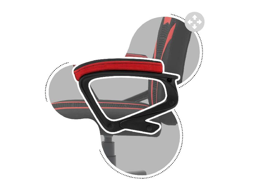 Detská herná stolička Rover 1 (čierna + červená)