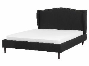 Manželská posteľ 160 cm COLLETTE (s roštom) (čierna)