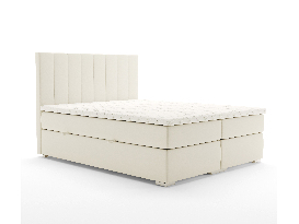 Manželská posteľ Boxspring 160 cm Pugno (smotanová) (s úložným priestorom)