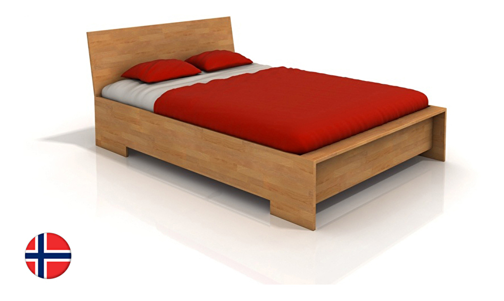 Manželská posteľ 200 cm Naturlig Lekanger High (buk) (s roštom)