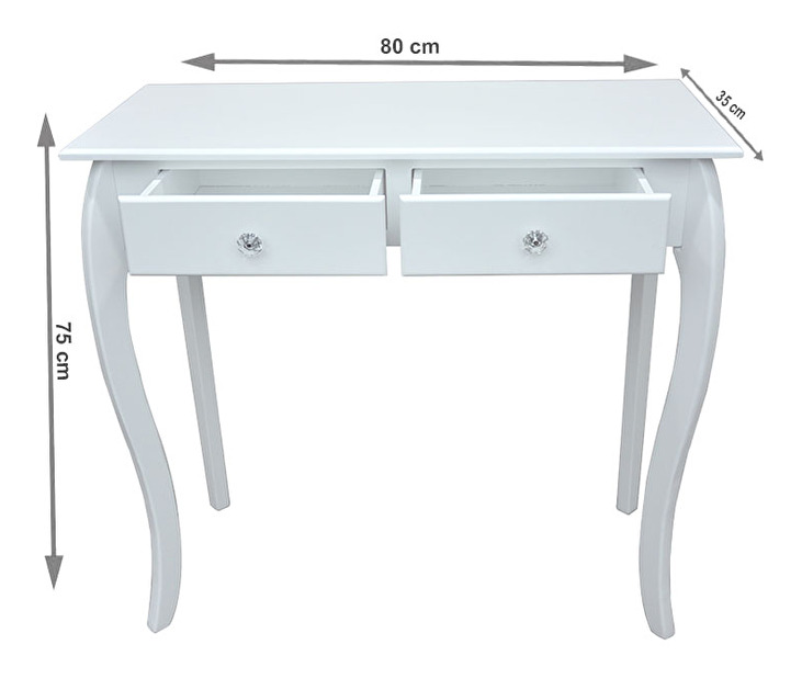 Písací stôl Slice (biela)