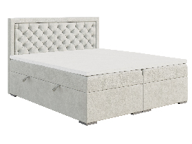 Manželská posteľ Boxspring 180 cm Bohem (slonovinová) (s matracom a úl. priestorom)