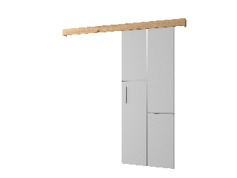Posuvné dvere 90 cm Sharlene VII (biela matná + dub artisan + strieborná)