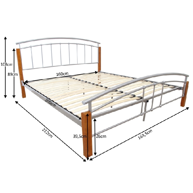 Manželská posteľ 160 cm Malbrua (s roštom) *výpredaj