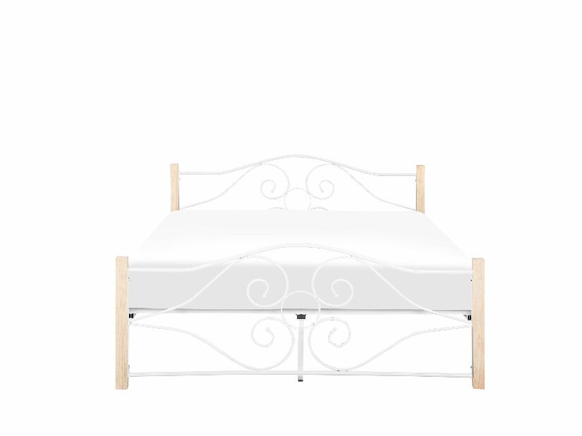 Manželská posteľ 160 cm FLANGE (s roštom) (biela)