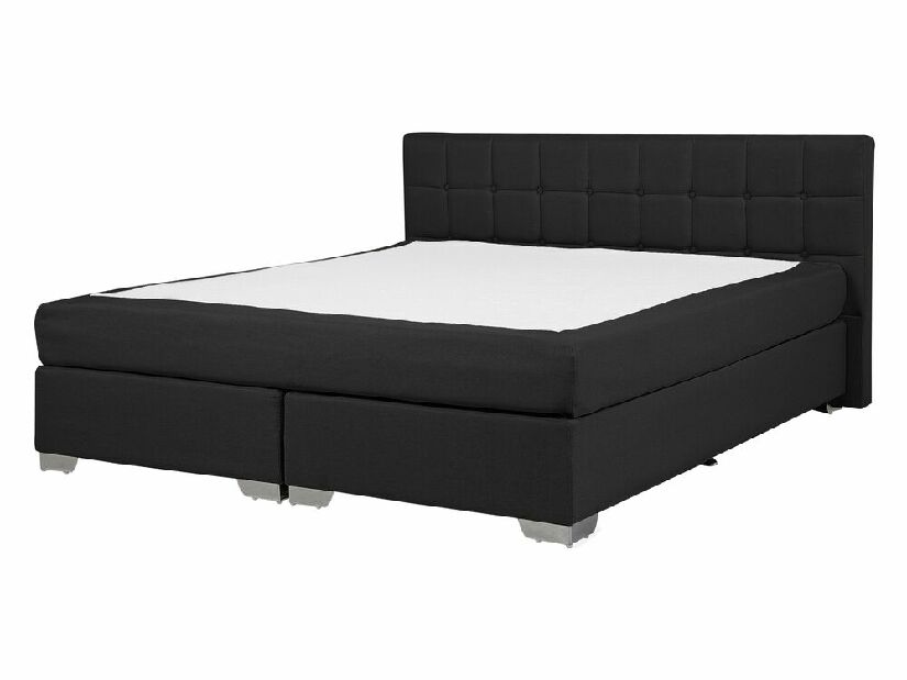 Manželská posteľ Boxspring 140 cm ADIR (s matracmi) (čierna)