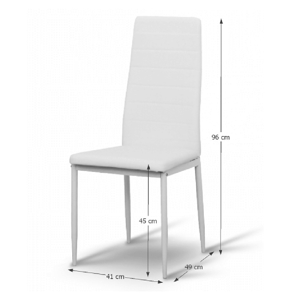 Jedálenská stolička Collort nova (biela ekokoža) *výpredaj