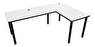 Rohový herný pc stôl Gamer N (biela + čierna) (P)