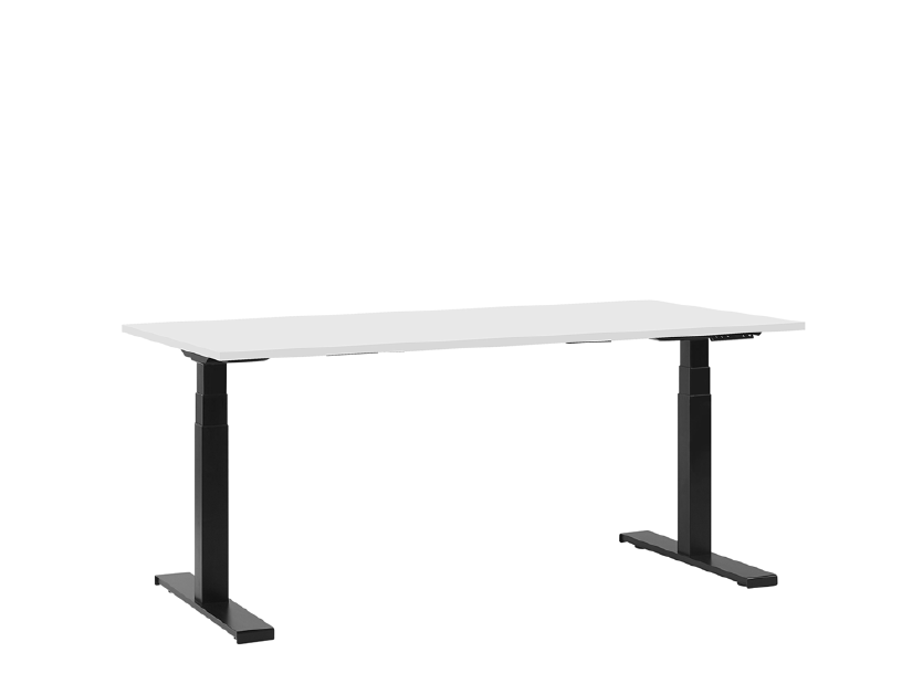 Písací stôl DESIRA II (180x80 cm) (biela + čierna) (el. nastaviteľný)