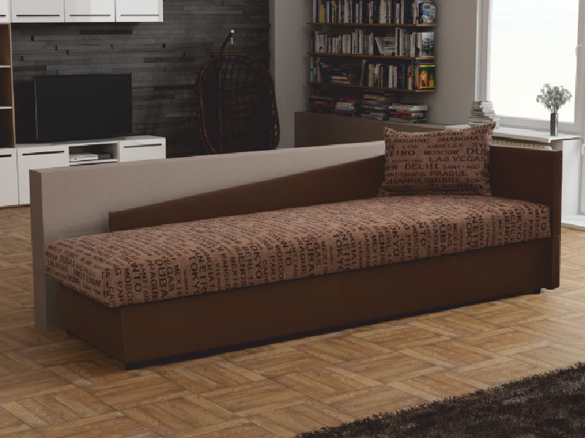 Jednolôžková posteľ (váľanda) 80 cm Judit (hnedá) (s úl. priestorom) (P) *výpredaj