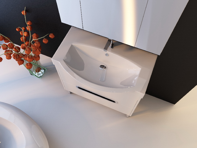 Kúpeľňová skrinka s umývadlom Juventa Monza Mn-85 W