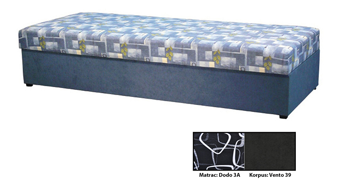 Jednolôžková posteľ (váľanda) 80 cm Kasvo (s molitanovým matracom) (čierna) *výpredaj