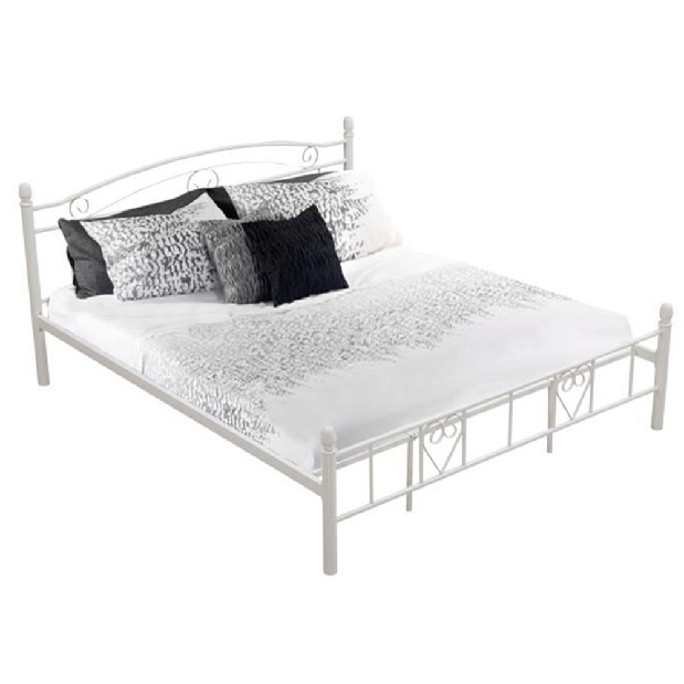Manželská posteľ 180 cm Birie (s roštom) (biela) *bazár