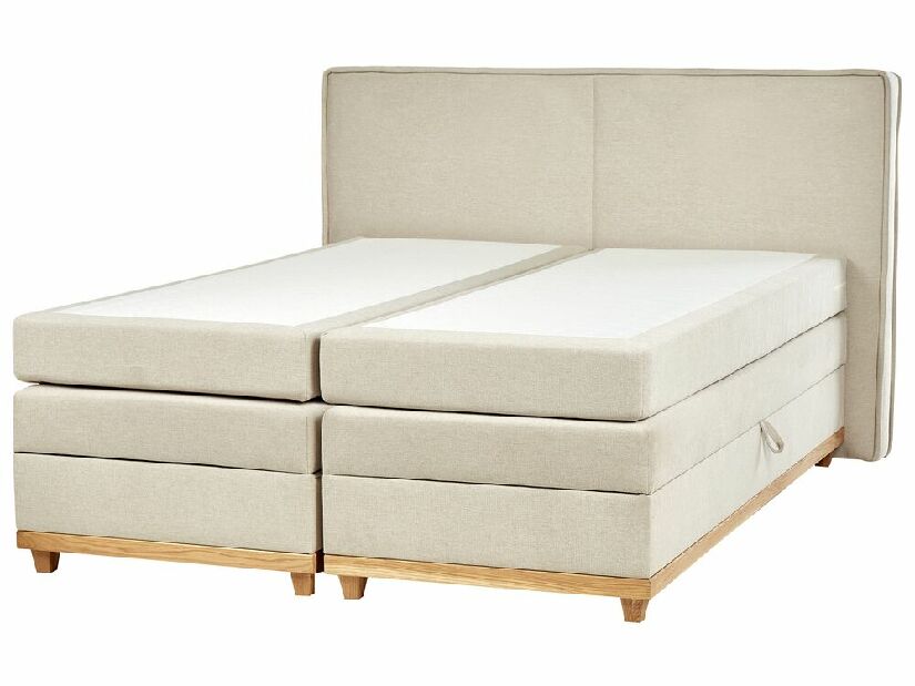 Manželská posteľ 180 cm Despina (béžová) (s roštom a matracom) (s úl. priestorom)