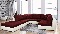 Rohová sedačka U Deron  (s taburetkou) (P) (červená + biela)