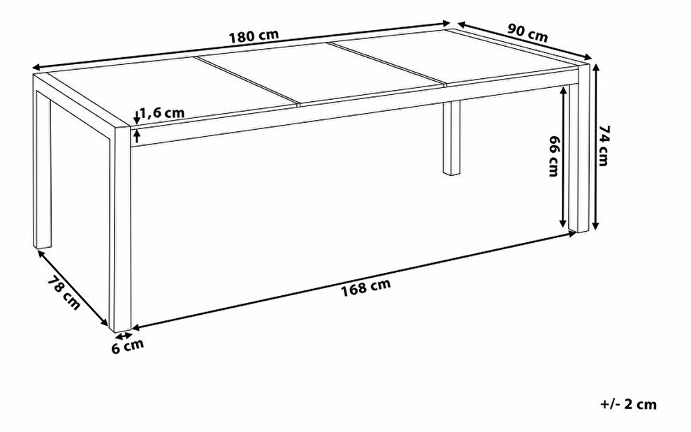Záhradný stôl Grosso (grafit) (žíhaný granit)