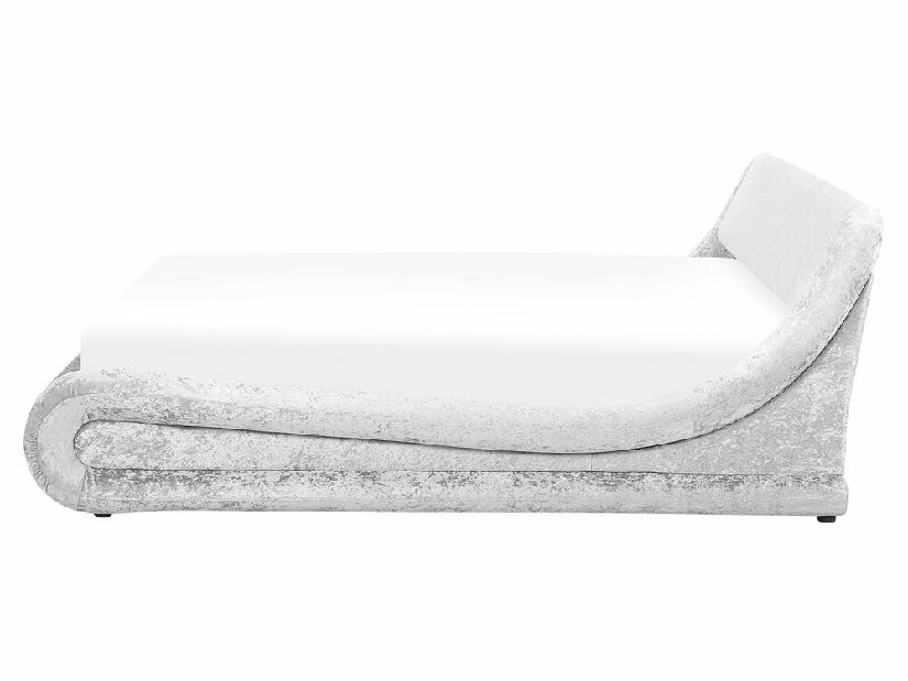 Manželská posteľ 160 cm AVENUE (s roštom a úl. priestorom) (strieborná zamatová)