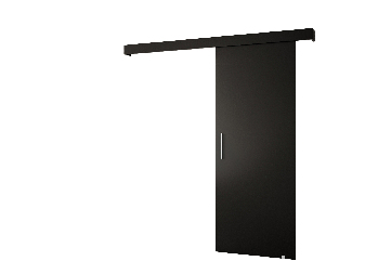 Posuvné dvere 90 cm Sharlene I (čierna matná + čierna matná + strieborná)