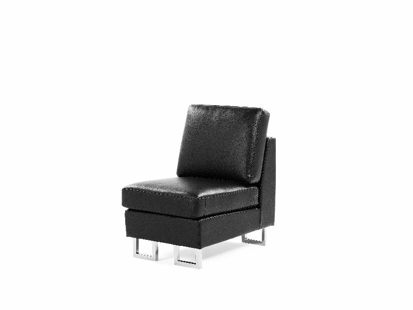Kožená rohová sedačka Silkeborg (čierna) (P)