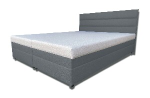Manželská posteľ 160 cm Rebeka (s penovými matracmi) (tmavosivá)