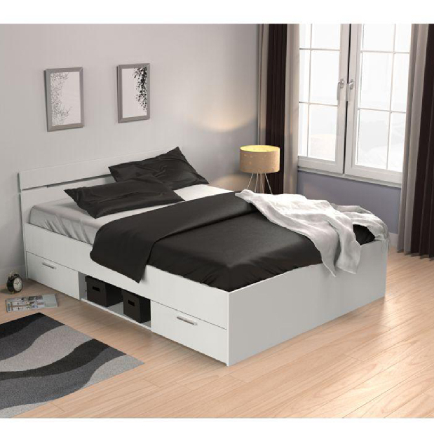 Manželská posteľ 140 cm Myriam (biela) (bez matraca a roštu) *výpredaj