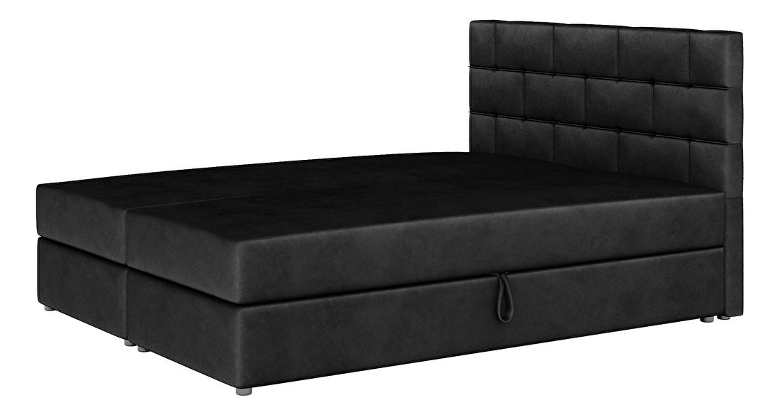 Manželská posteľ Boxspring 180x200 cm Waller (s roštom a matracom) (čierna) *výpredaj