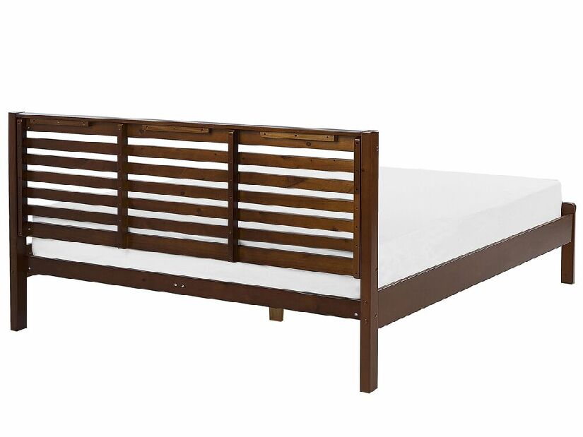Manželská posteľ 180 cm CAROC (s roštom) (tmavé drevo)