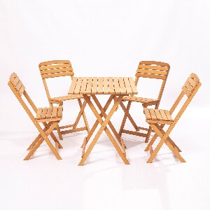 Súprava záhradného stola a stoličiek (5 kusov) Maxwell (hnedá)
