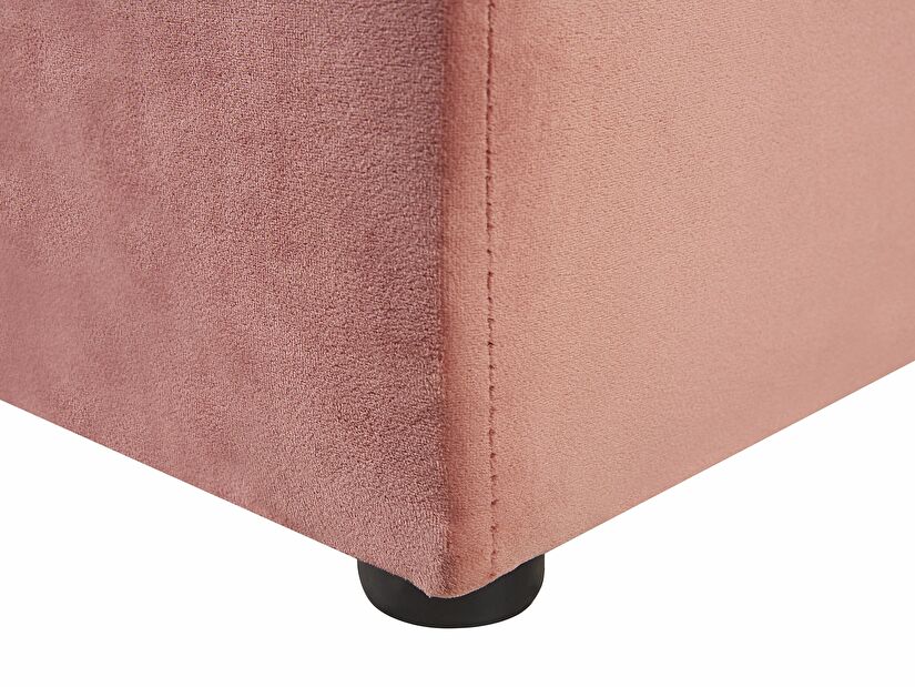 Manželská posteľ 160 cm NAIROBI (textil) (ružová) (s roštom)
