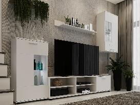 Obývacia stena s LED Frantal (biela) 