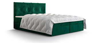 Manželská posteľ  Boxspring 160 cm Athena (olivová) (s matracom a úložným priestorom)