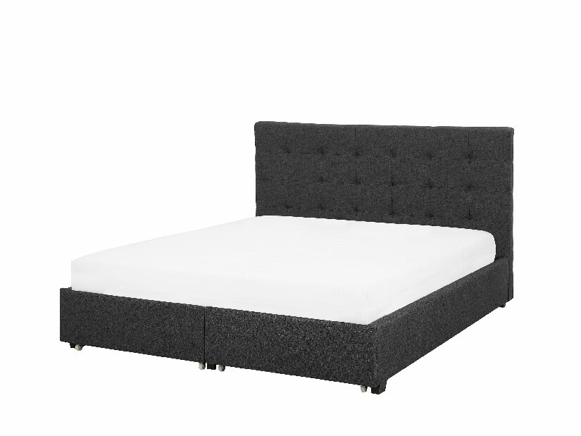 Manželská posteľ 160 cm ROLLA (s roštom a úl. priestorom) (tmavosivá)