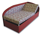 Jednolôžková posteľ (váľanda) 90 cm Krista (Tehlová 41 + Dodo 1008) (P)